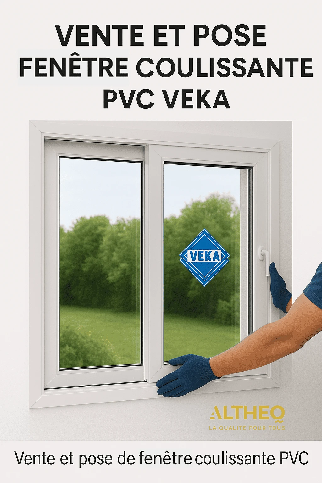 Vente et pose de fenêtre coulissante PVC VEKA