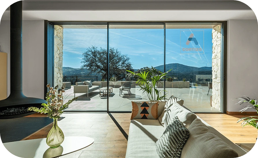 Vente et pose de baie coulissante CORVision aluminium CORTIZO