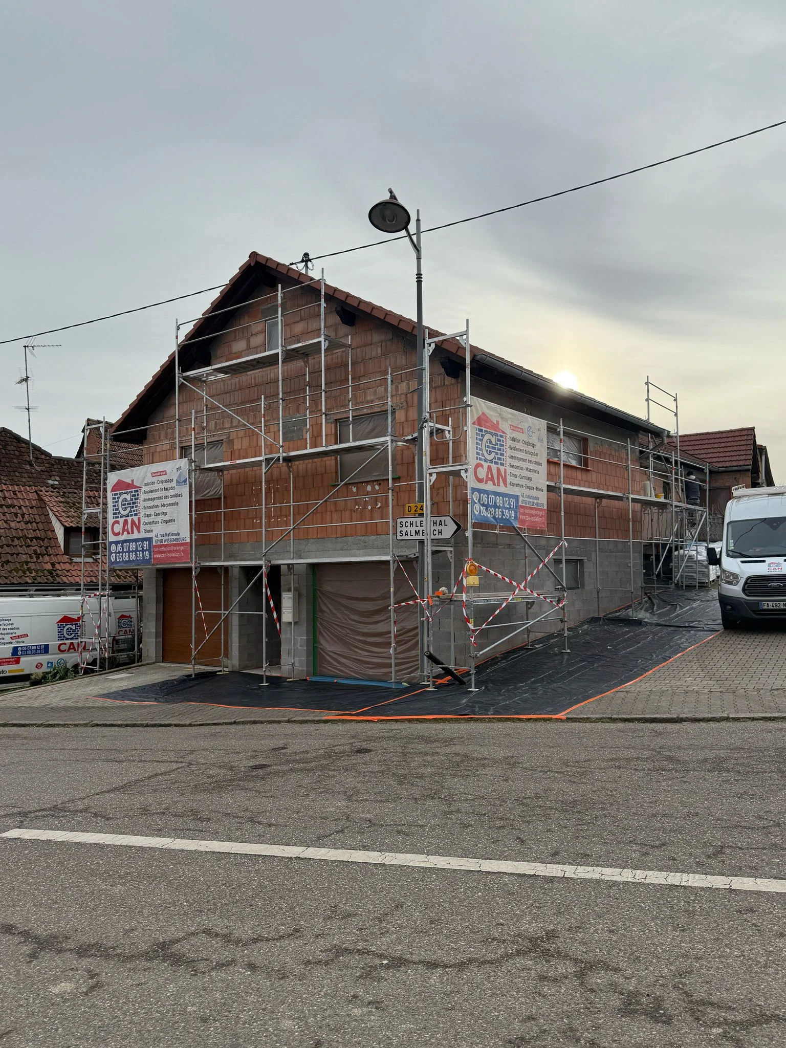 CHANTIER RAVALEMENT DE FACADE NIEDERLAUTERBACH, WISSEMBOURG, HOLSCHTEN, BÜHLER