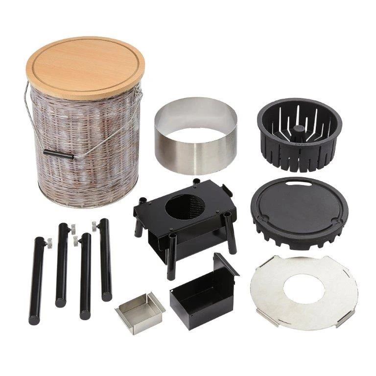 QAÏTO Camping : brasero et plancha ''outdoor'' Seau epoxy OR