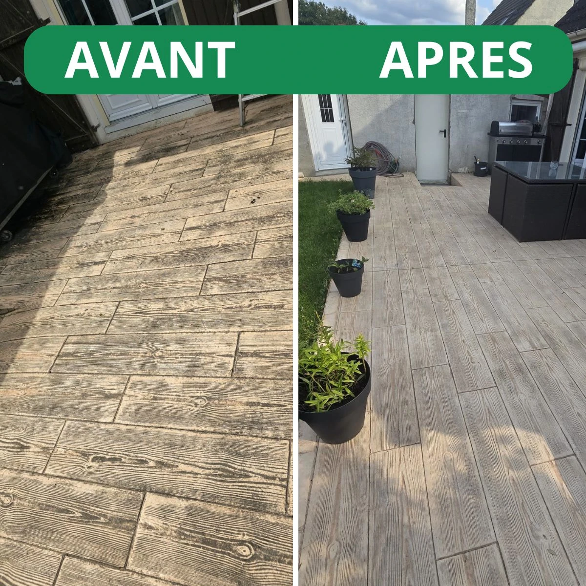 Particulier - Nettoyage de terrasse inférieure à 30m² – Somme, Oise et Aisne