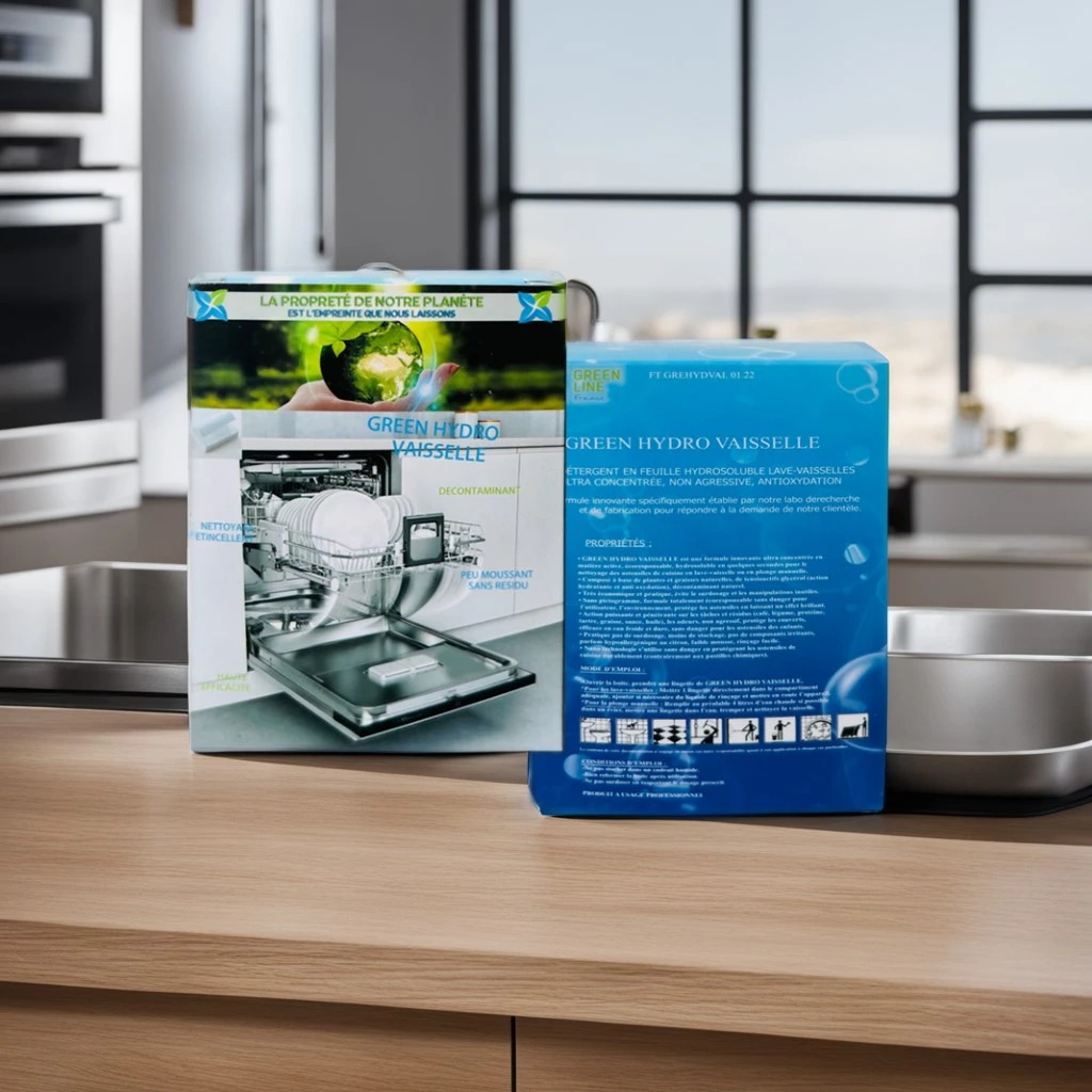 GREEN HYDRO VAISSELLE 4X60 LINGETTES - DÉTERGENT EN FEUILLE HYDROSOLUBLE LAVE-VAISSELLE ULTRA CONCENTRÉE, NON AGRESSIVE, ANTI OXYDATION