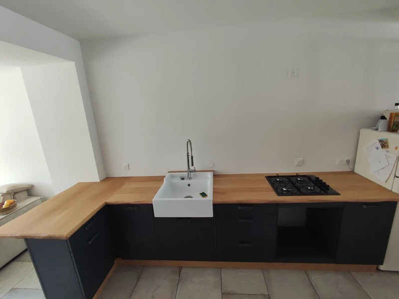 Plan de travail en bois massif