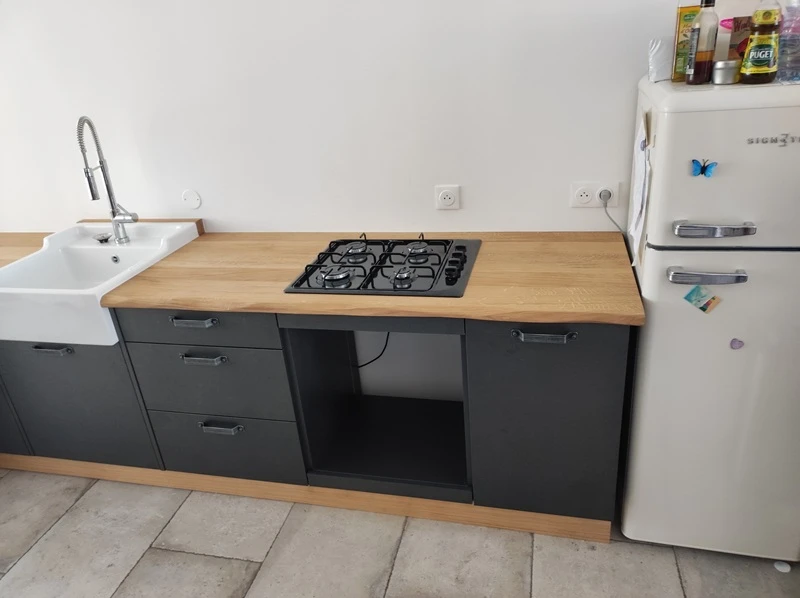 Plan de travail en bois massif