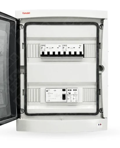 Kit couplage AC triphasé  8 kw DEYE hybride  + batterie 15 KWH