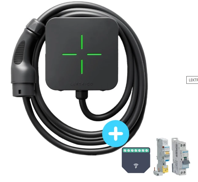 Borne de recharge 7kw monophasé LEKTRI.CO + coffret de protection pose inclus