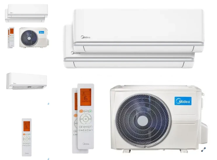 climatisation Bi Split  6.1 kw  Midea 25+35  jusqu'a 60 m2 pose inclus