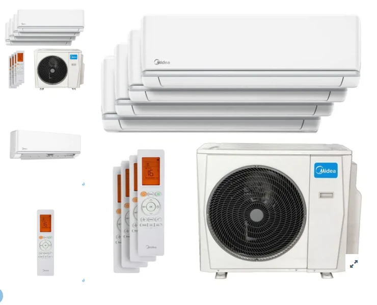 climatisation quadrisplit Midea 25+25+25+25 jusqu'a 100 m2 pose inclus
