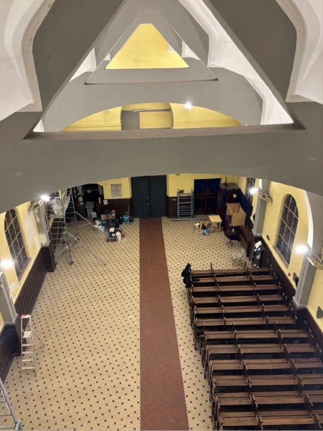 Rénovation de l'intérieur d'une église sur la commune de Violaines