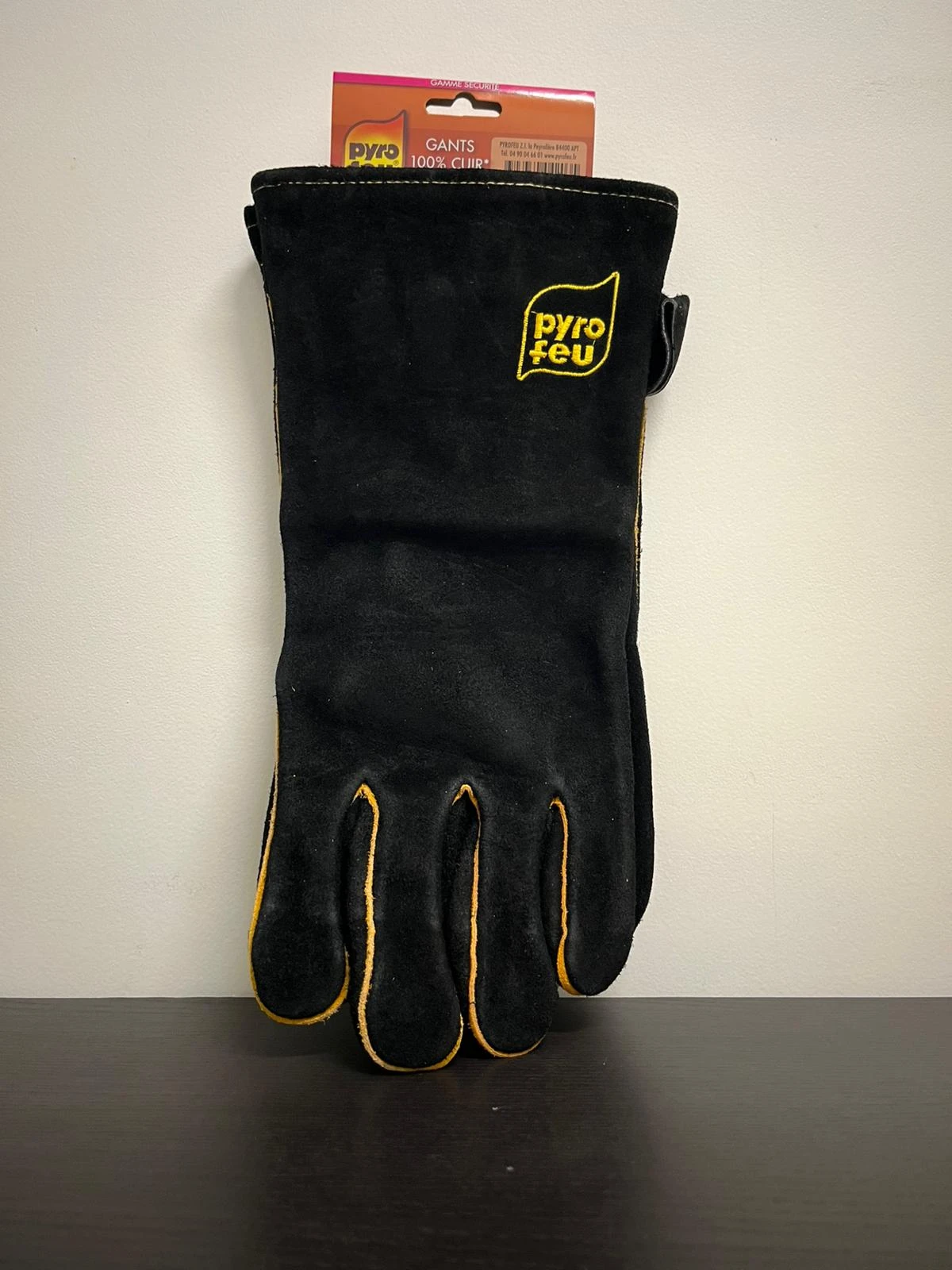 GANTS CUIR + DOUBLURE COTON/POLYESTER