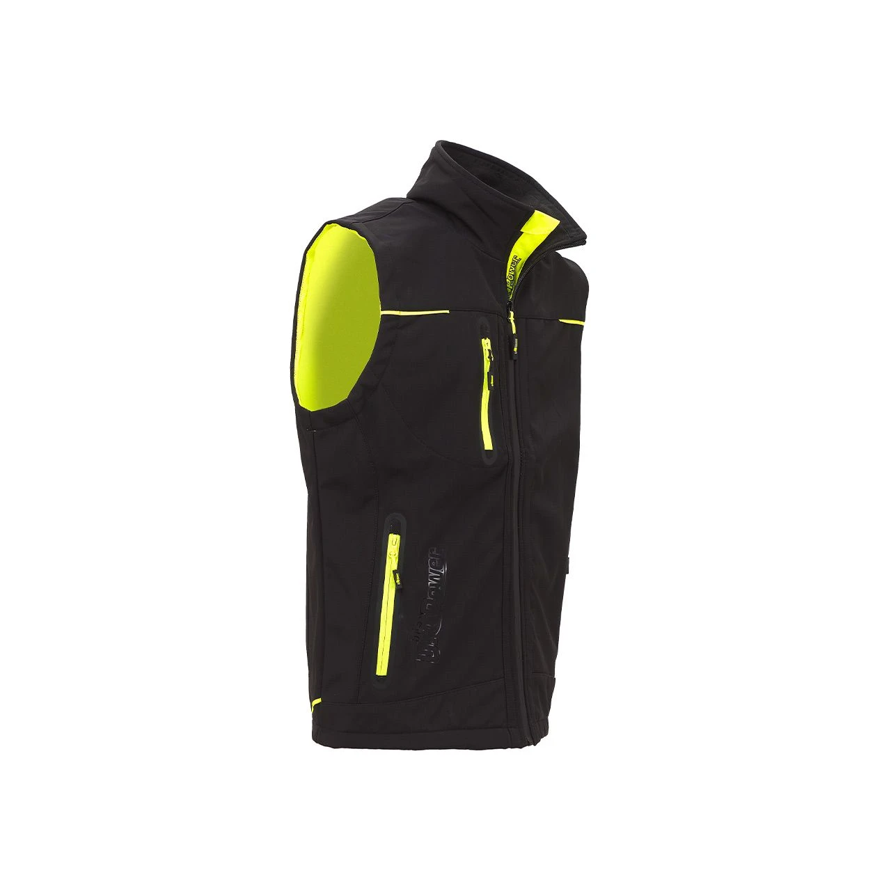 Gilet Softshell black Carbon / jaune FLUO