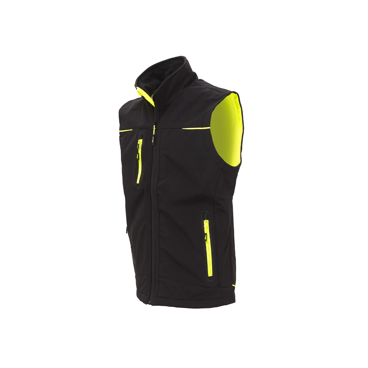 Gilet Softshell black Carbon / jaune FLUO