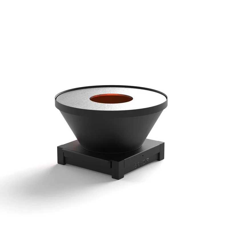 Brasero-Plancha 640 mm : Rond avec socle taille S - Finition Noire : peinture thermolaquée haute température - Idéal jusqu'à 7 convives