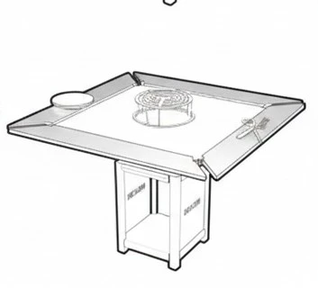 Tour de Brasero pour modèle de Brasero-Plancha Carré 1040 mm en acier inoxydable