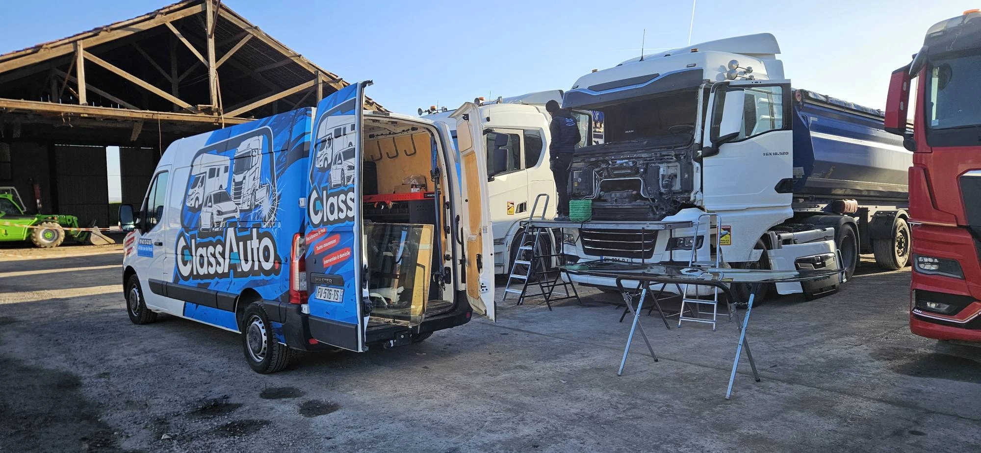 Remplacement de pare-brise poids lourd