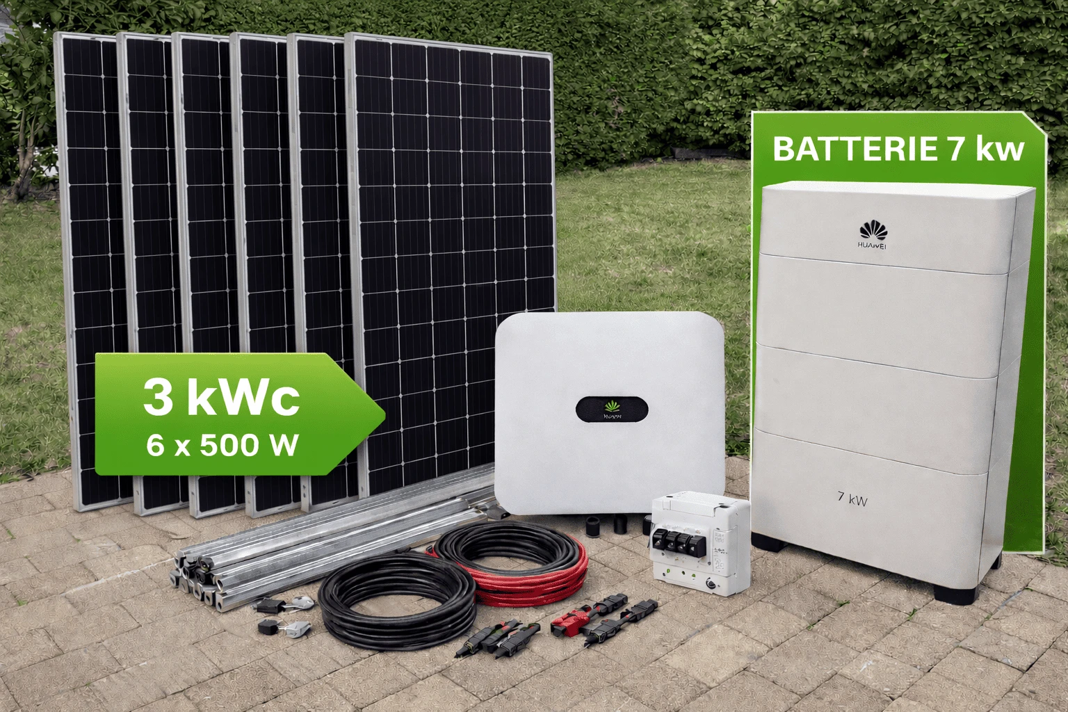 Installation photovoltaïque 3Kwc onduleur centralisé et batterie physique 7kw