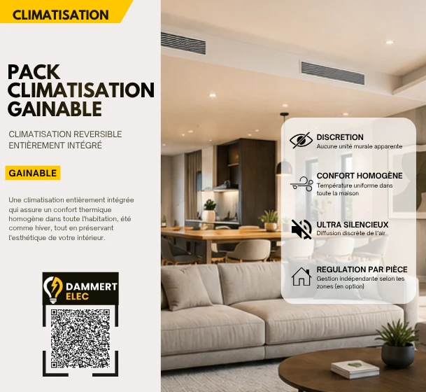 Installation d'une climatisation réversible gainable
