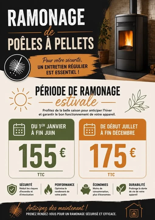 Ramonage + Entretien Poêle à Pellets – Saint-Quentin & alentours