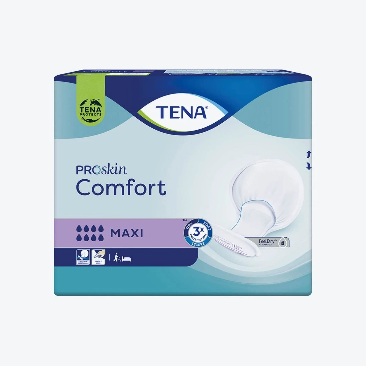 Protection anatomique - Proskin Comfort Maxi - 8 gouttes - Par 34 - Tena