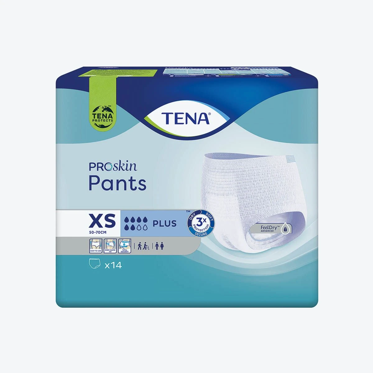 Sous-vêtements TENA Pants Proskin Plus - Taille XS - Sachet de 14