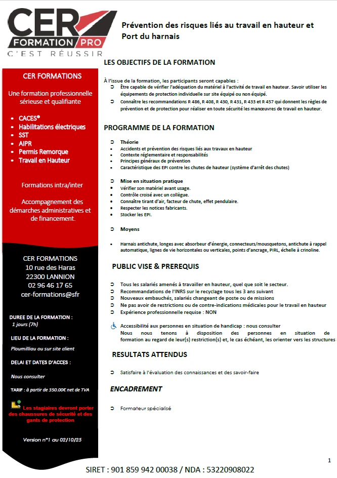 Travail en Hauteur