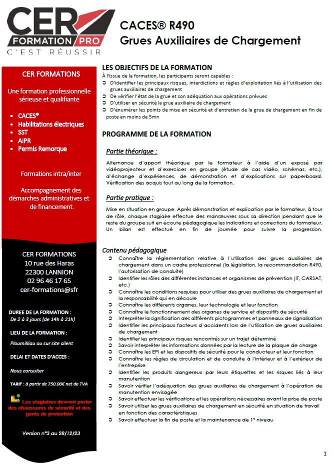 Caces® R490 + (option télécommande)