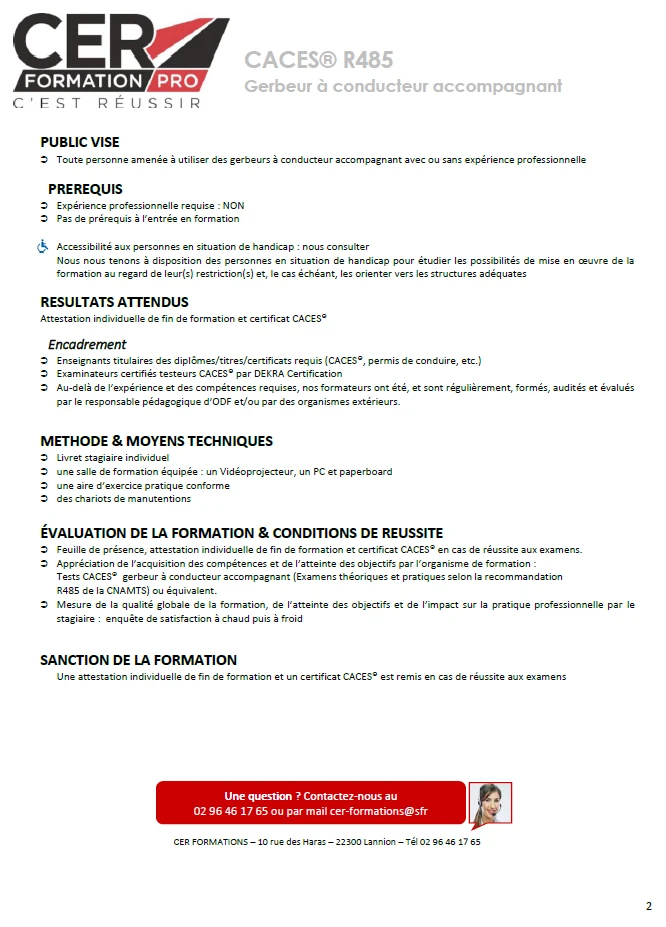 Caces® R485 Cat 1et2