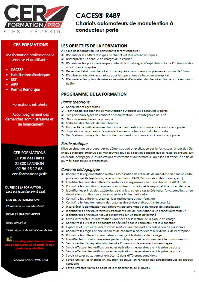 Caces® R489 Cat 3