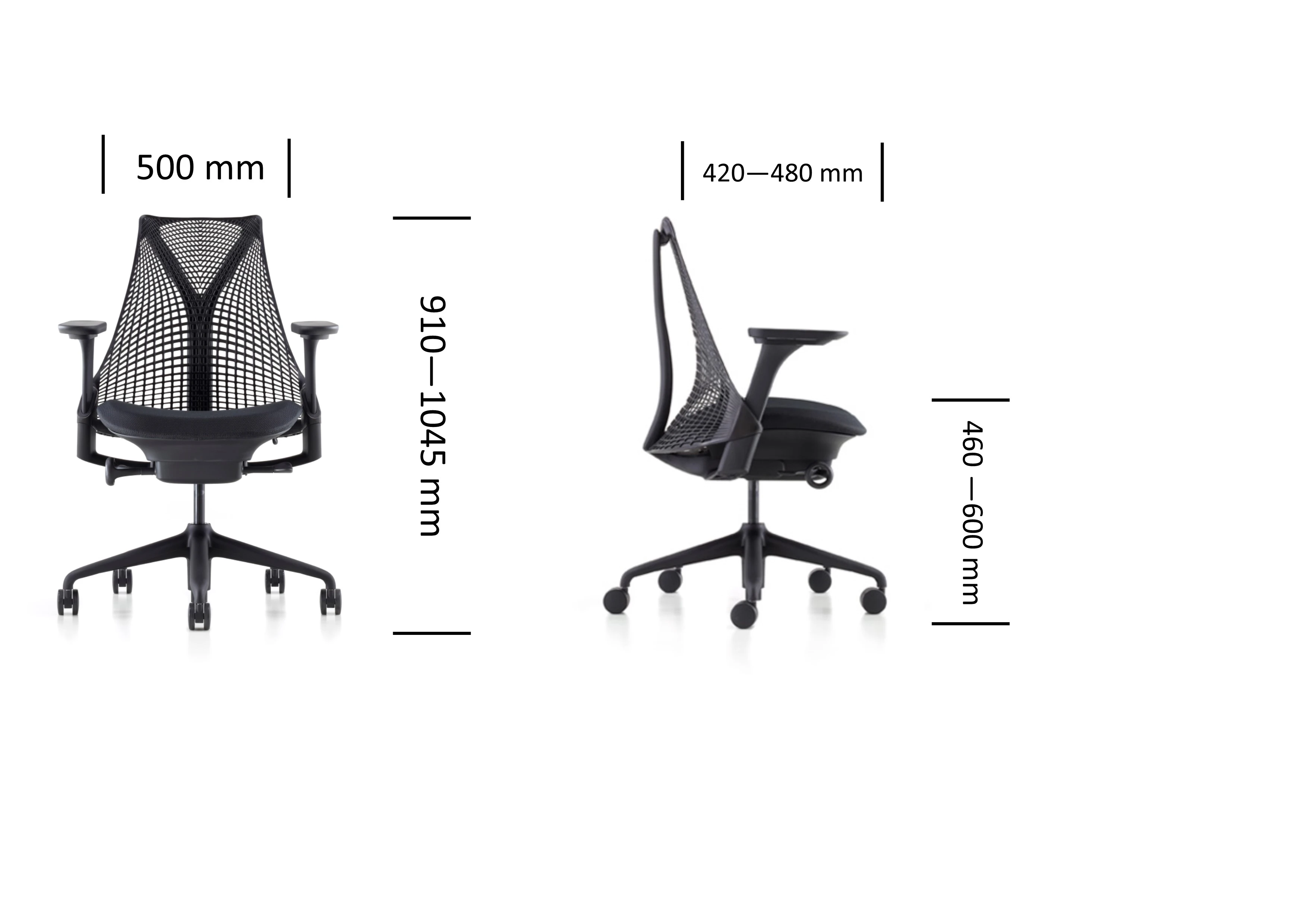 Fauteuil Herman Miller SAYL - dossier blanc assise Phoenix personnalisable - Design eco-responsable