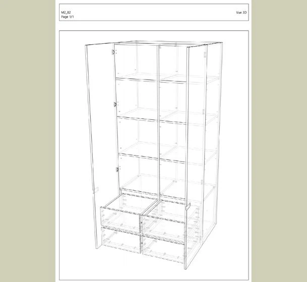 Service de conception et d’usinage numérique, compatible avec toutes les machines CNC, dédié à la fabrication de meubles sur mesure.