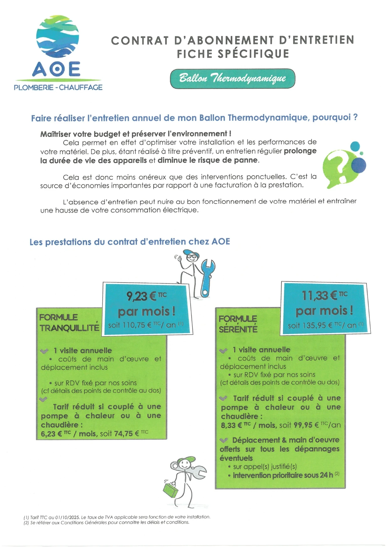 Entretien ballon d'eau chaude thermodynamique