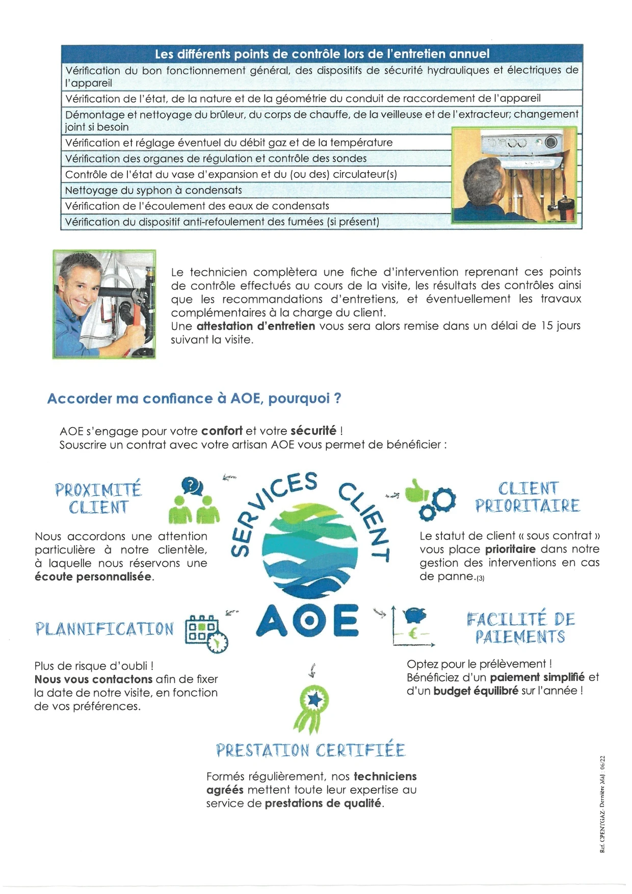 Entretien chaudière gaz