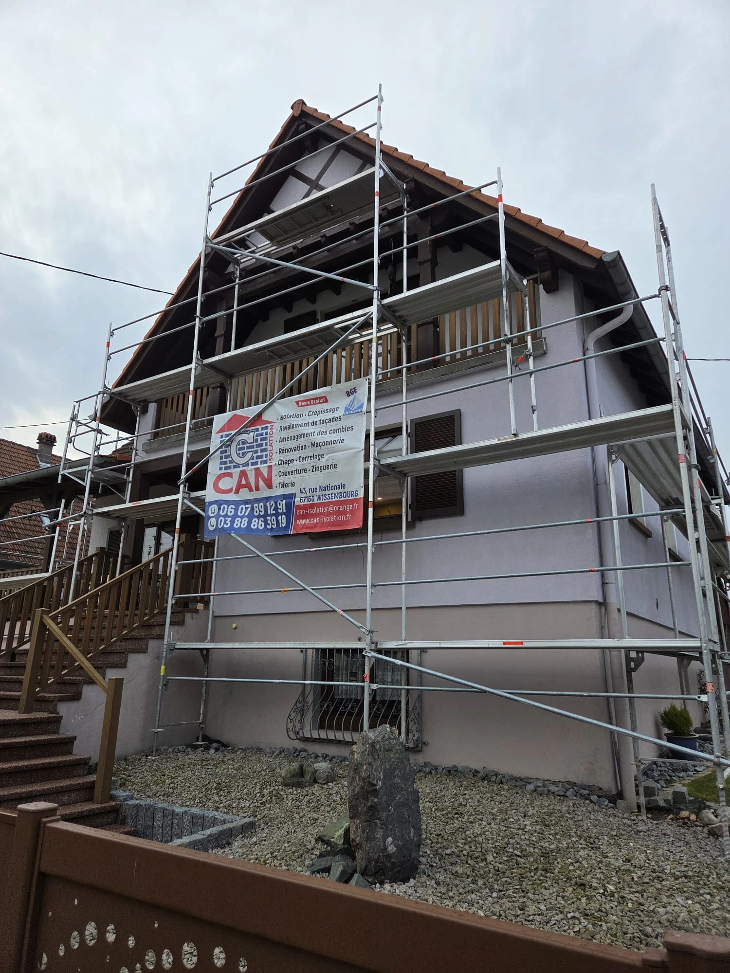 CHANTIER RAVALEMENT DE FACADE WINTZENBACH STEINSELTZ WISSEMBOURG SCHLEITHAL