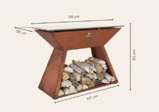 DUO BRAZERO PLANCHA 800 + DESSERTE CORTEN
