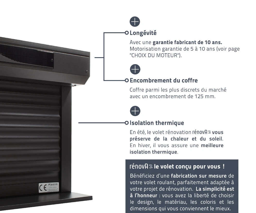 Volet roulant Rénova 2 gris anthracite solaire