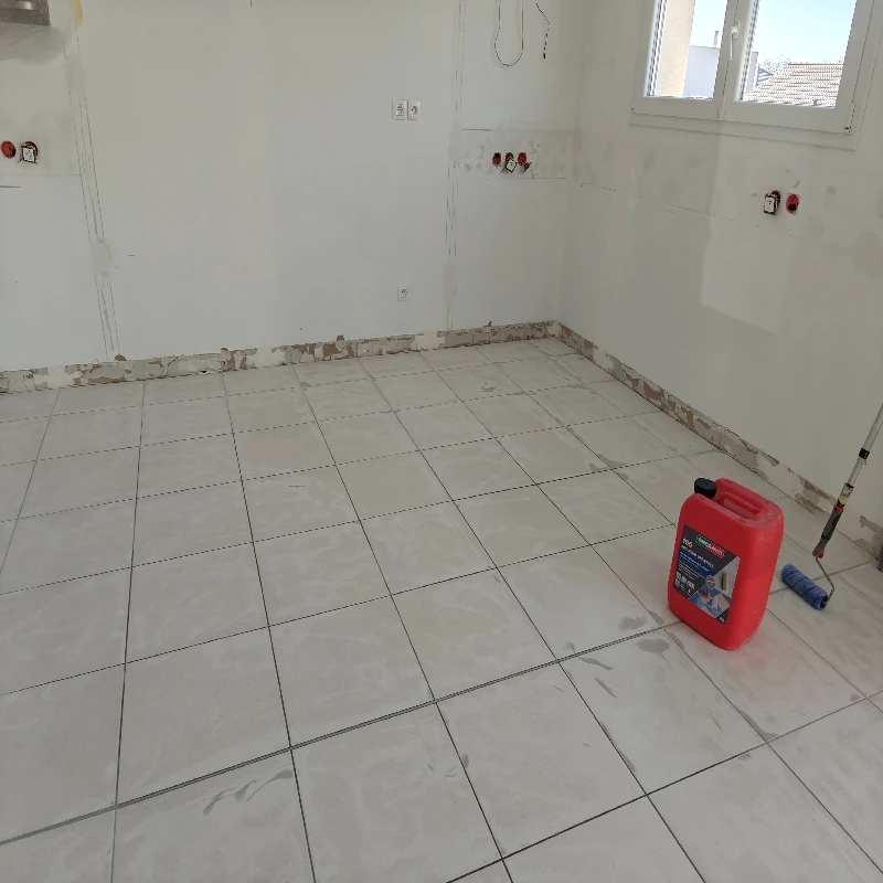 Rénovation de sol suite à des fissuration