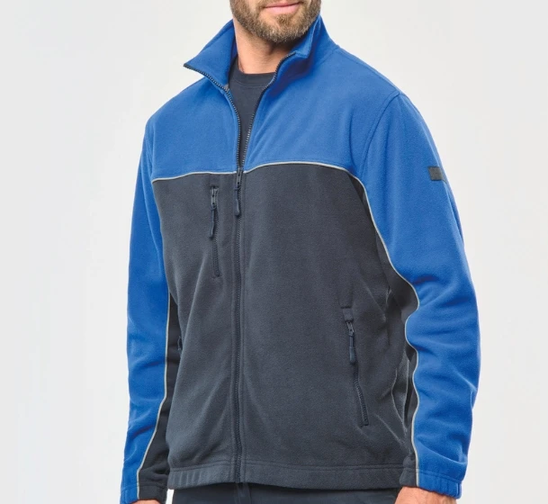 Veste micropolaire bicolore écoresponsable unisexe personnalisable