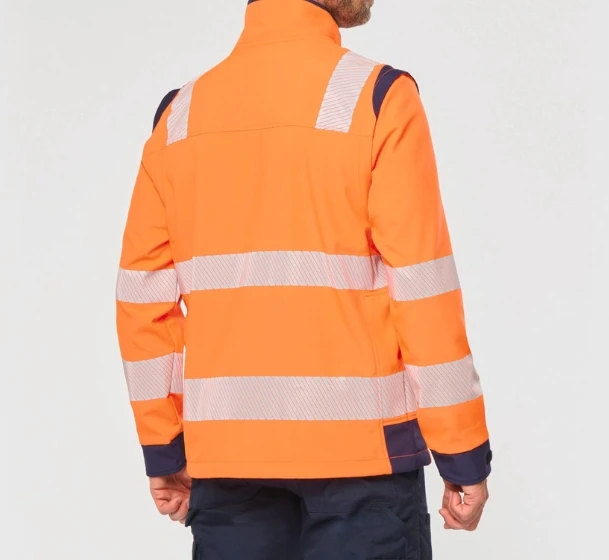 Veste softshell haute visibilité manches amovibles unisexe personnalisable