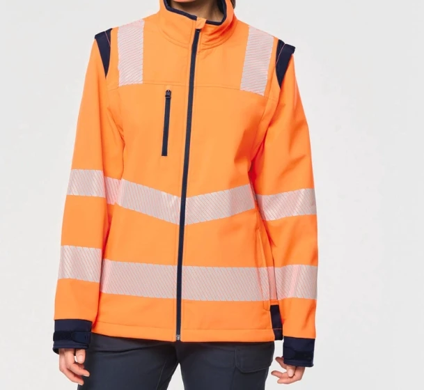Veste softshell haute visibilité manches amovibles unisexe personnalisable