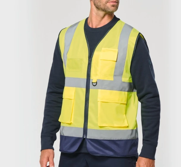 Gilet de sécurité haute visibilité recyclé avec zip unisexe