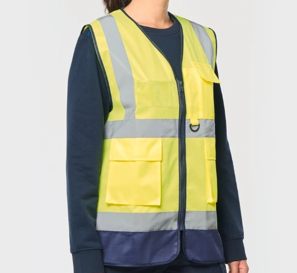 Gilet de sécurité haute visibilité recyclé avec zip unisexe