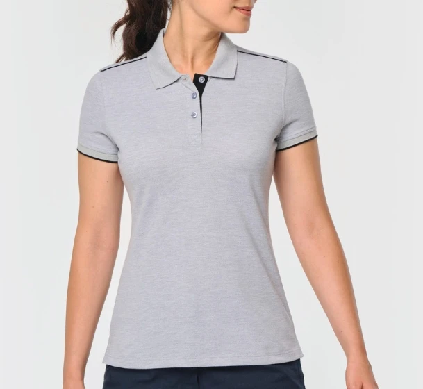 Polo Day To Day contrasté manches courtes femme personnalisable