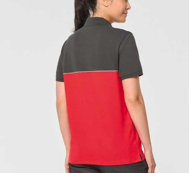 Polo bicolore écoresponsable manches courtes unisexe personnalisable