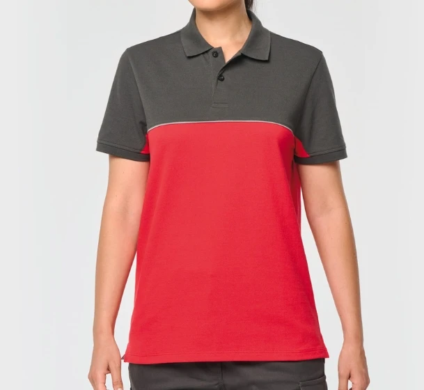 Polo bicolore écoresponsable manches courtes unisexe personnalisable