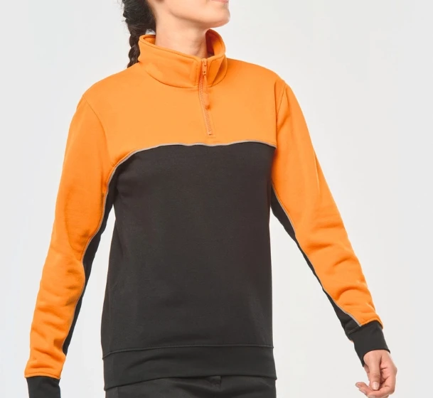 Sweat-shirt écoresponsable col zippé unisexe personnalisable