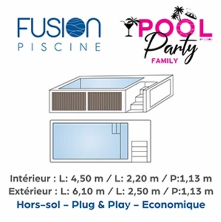 MINI Piscine Pool Party Family - Plug & Play - moins de 10m2