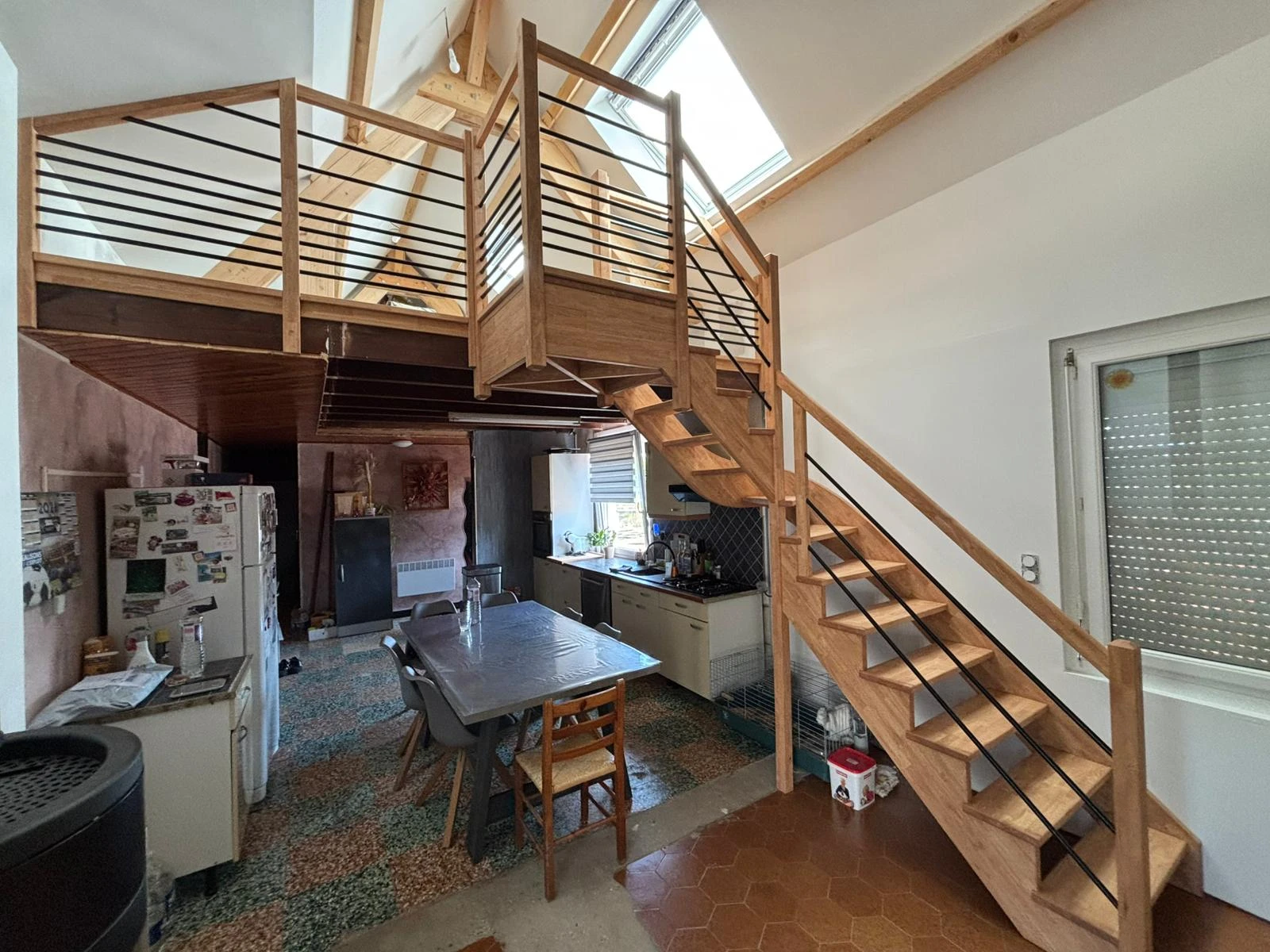 fabrication d'un escalier sur mesure avec palier suspendu à Mentque Nortbecourt