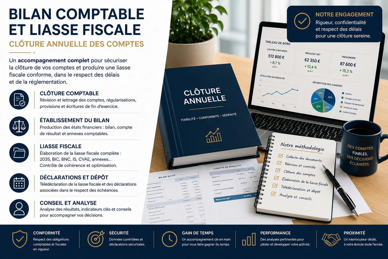 Bilan comptable et liasse fiscale – Clôture annuelle des comptes
