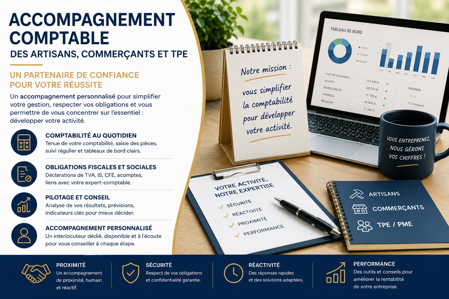 Accompagnement comptable des artisans, commerçants et TPE