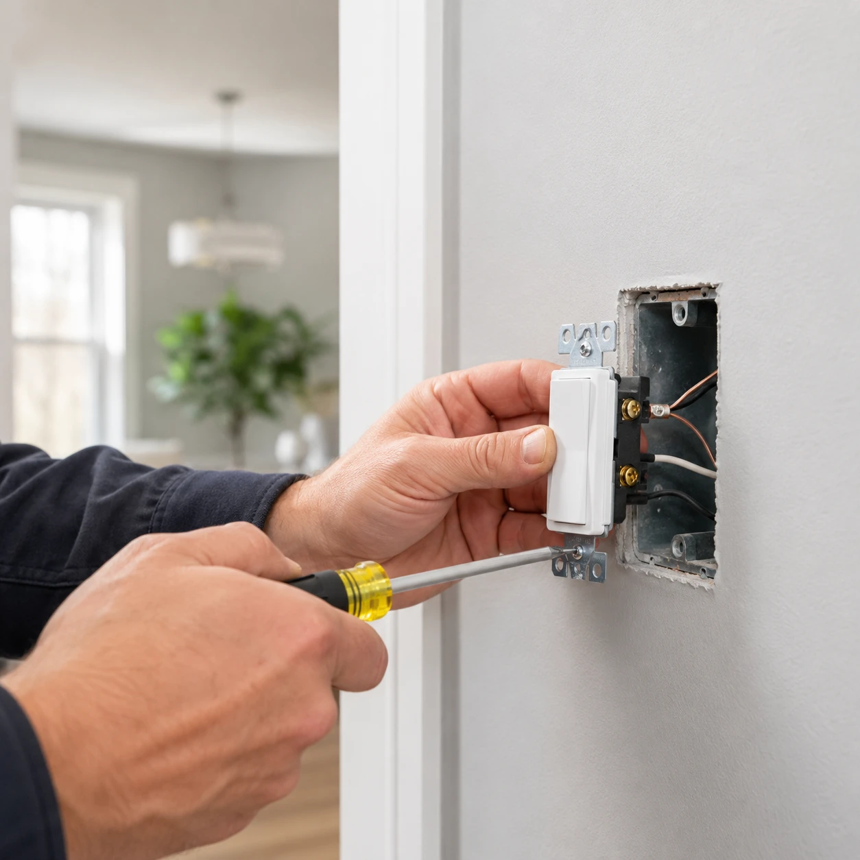 Remplacement d’une prise ou d’un interrupteur (logement récent moins de 2 ans ou local professionnel)